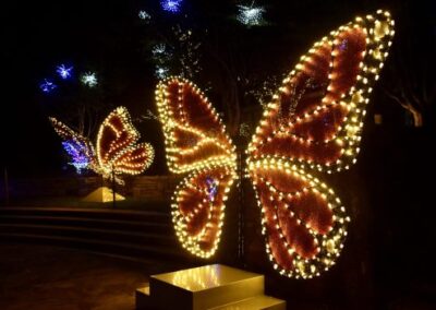 Butterflies made of holiday lights