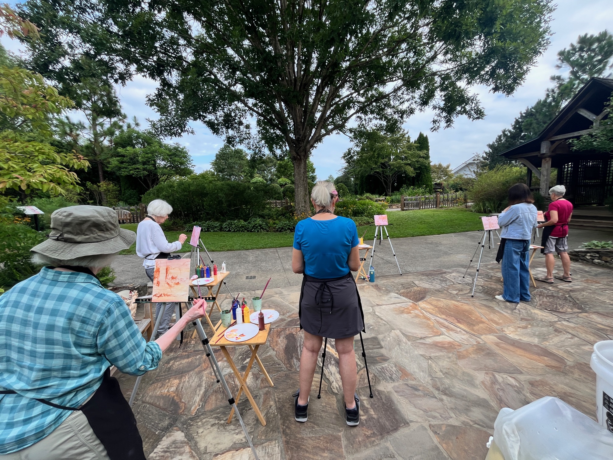 plein air painting in the gardens