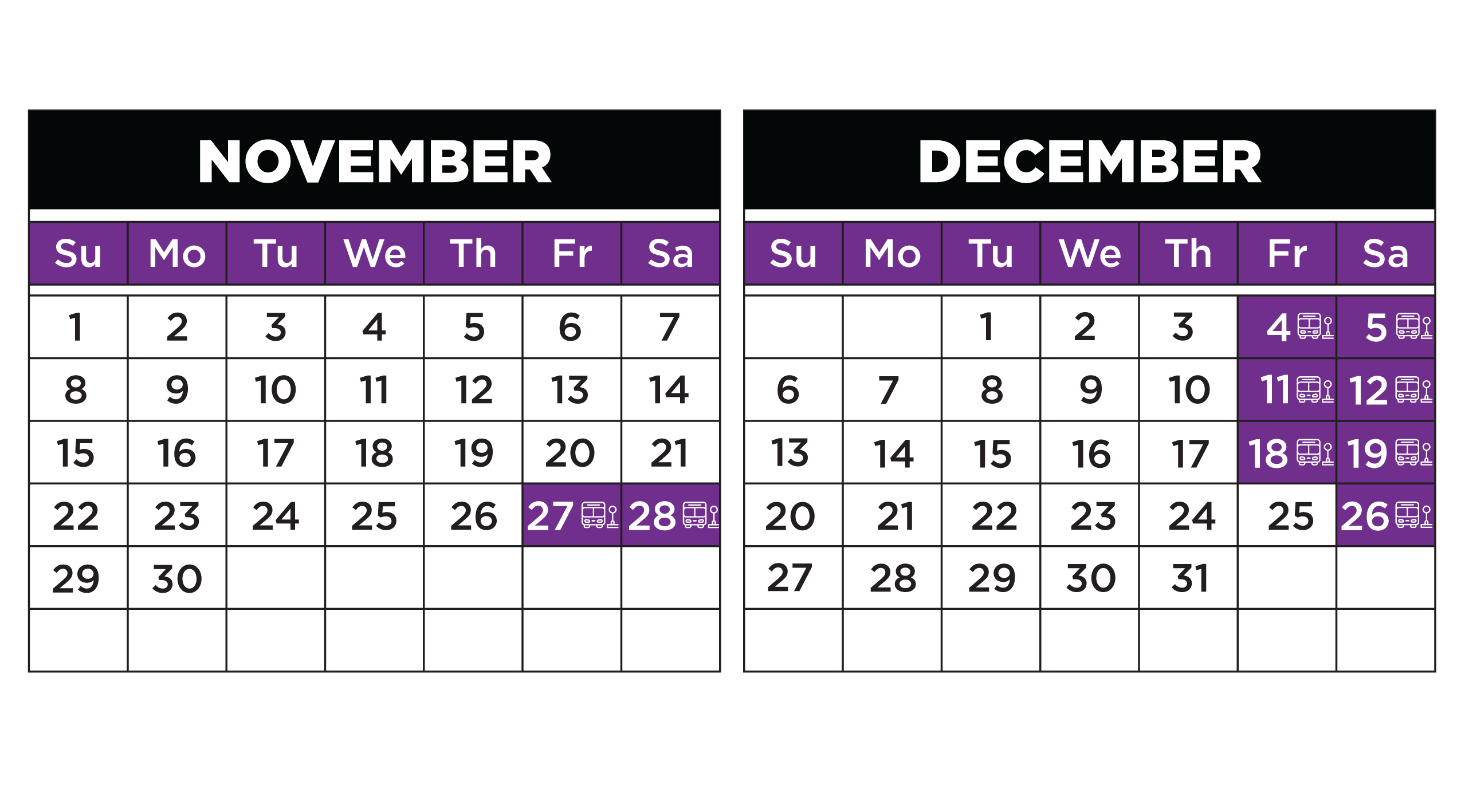 Trolley calendar