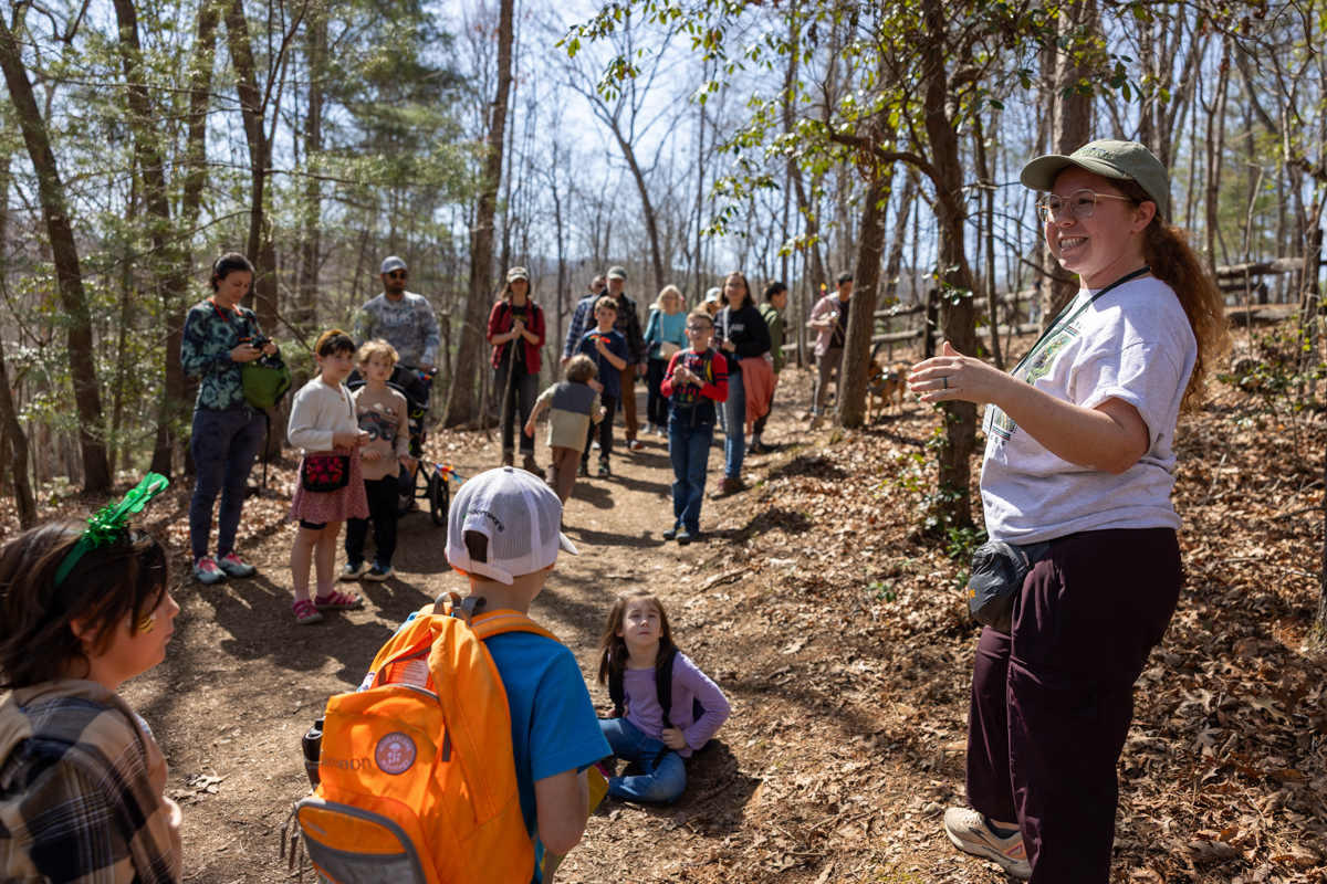 Instructor leading students on hike